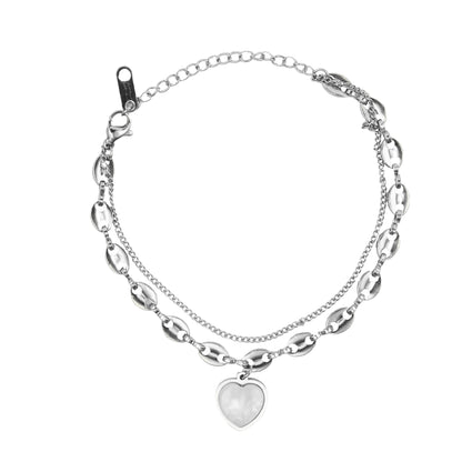 RemindraLux Moonlight Heart Double Chain Bracelet