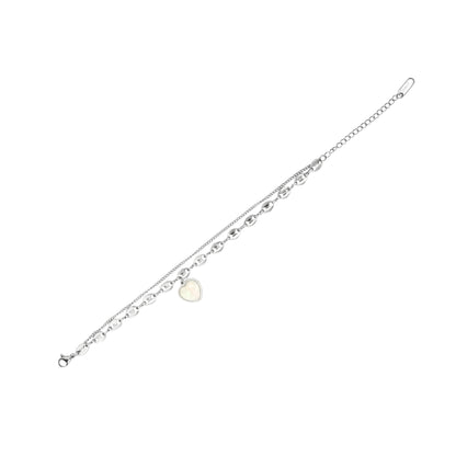 RemindraLux Moonlight Heart Double Chain Bracelet