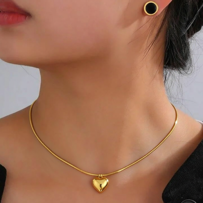 RemindraLux 18K Gold-Plated  Heart Pendant Necklace