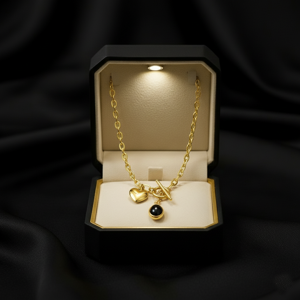 •  RemindraLux 18K Gold-Plated Love & Mystery Pendant Necklace