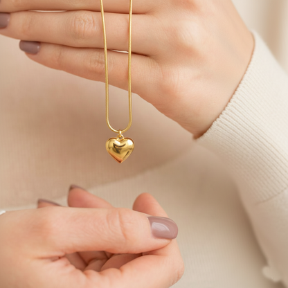RemindraLux 18K Gold-Plated  Heart Pendant Necklace