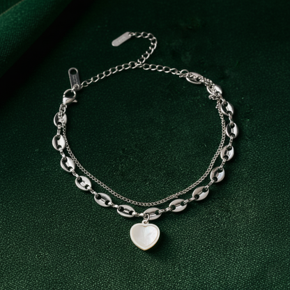 RemindraLux Moonlight Heart Double Chain Bracelet