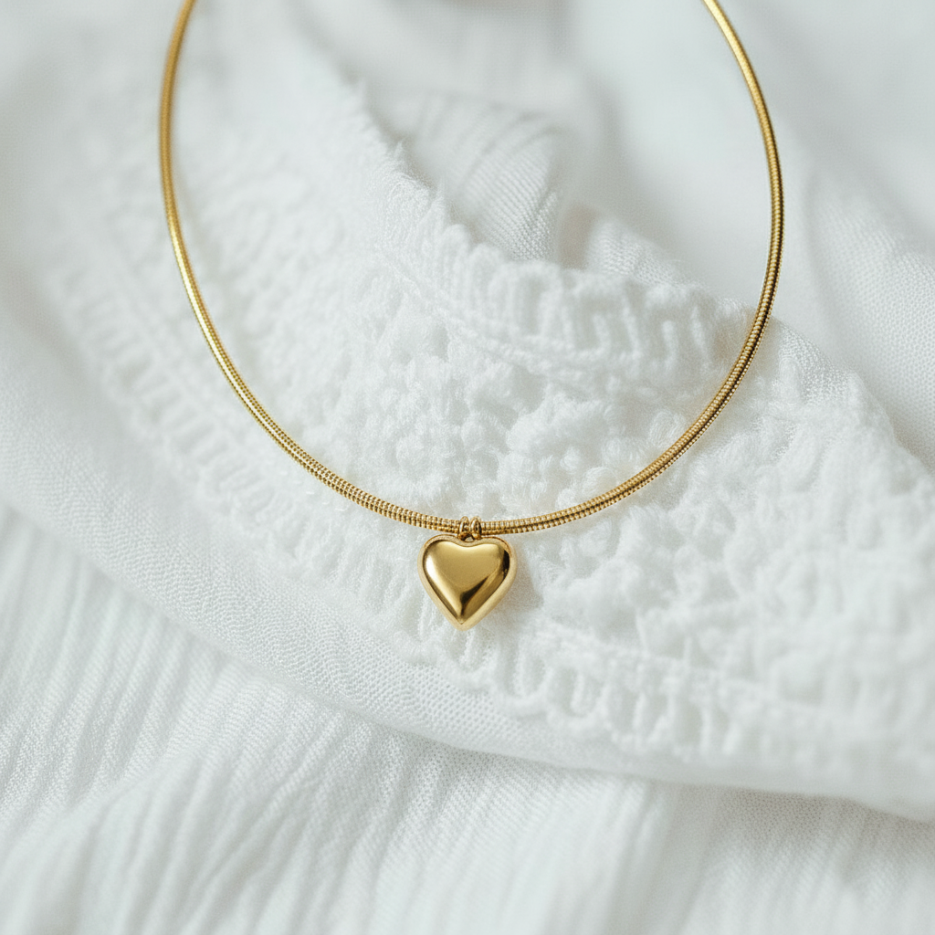 RemindraLux 18K Gold-Plated  Heart Pendant Necklace