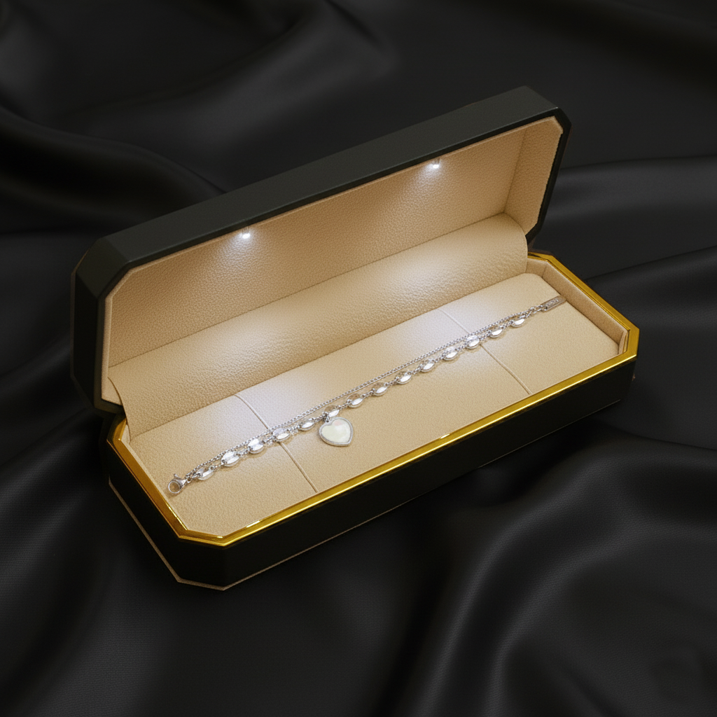 RemindraLux Moonlight Heart Double Chain Bracelet