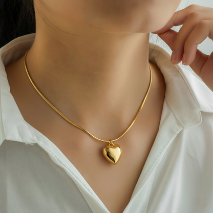 RemindraLux 18K Gold-Plated  Heart Pendant Necklace