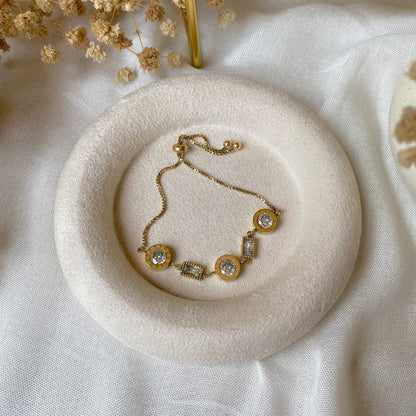 RemindraLux 18K Gold-Plated Roman Dial Crystal Bracelet