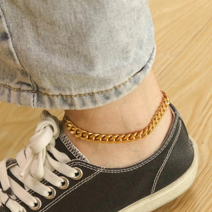 RemindraLux 18K Gold-Plated Cuban-Link Anklet