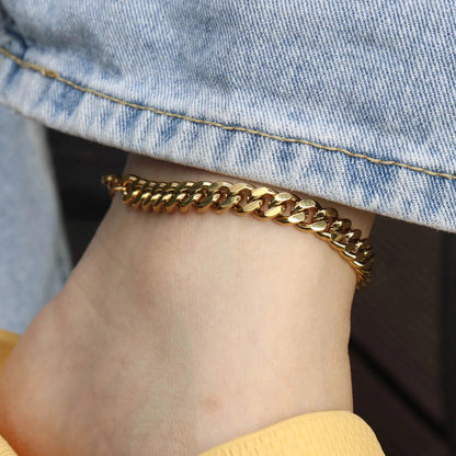 RemindraLux 18K Gold-Plated Cuban-Link Anklet